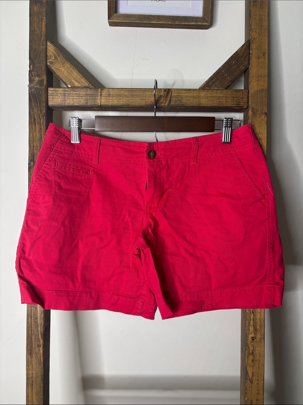 Old Navy Perfect 7” Shorts Bright Pink Women's 6P